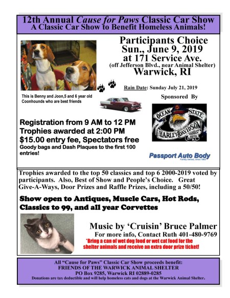 12 Annual Cause for Paws Classic Car Show