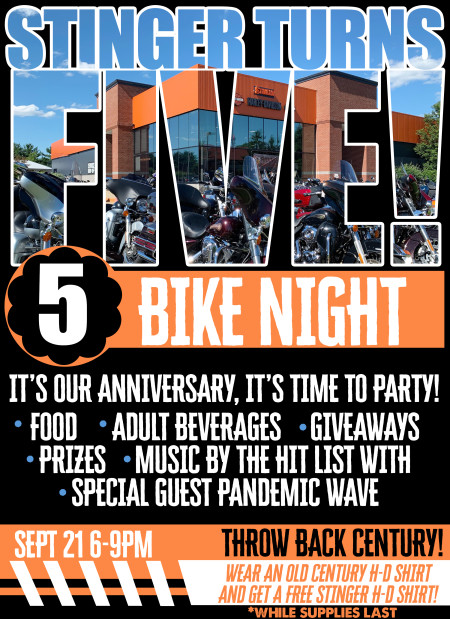 Stinger Turns 5 Bike Night