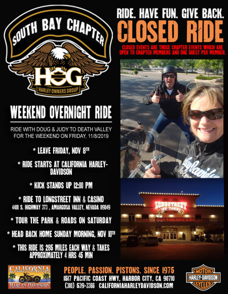 South Bay HOG - Weekend ride with the Setmeyers