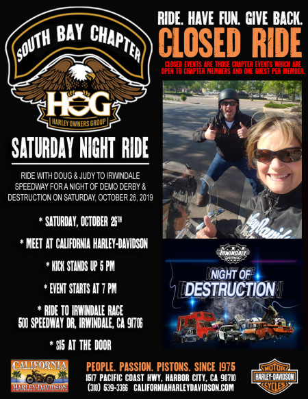 South Bay HOG - Saturday Night ride with the Setmeyers