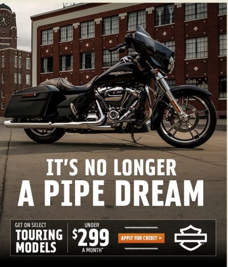 Own a New Touring Model for less than $299 a Month