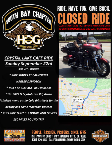 South Bay HOG - Sunday ride with Maurice