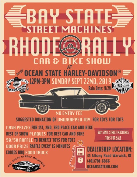 Rhode Rally Car and Bike Show with Bay State Street Machines.
