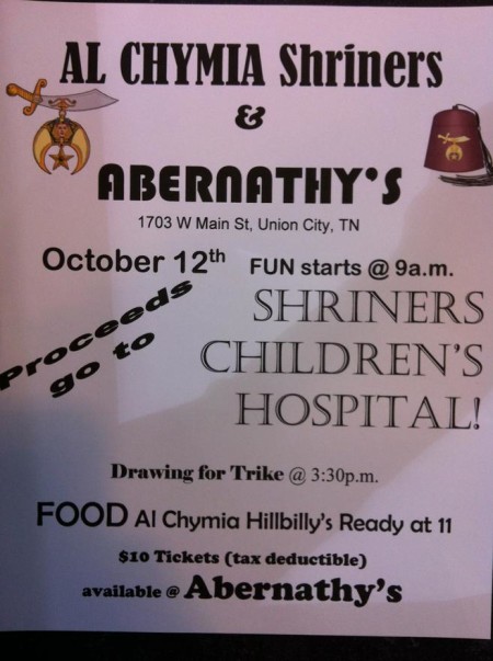 Shriners Children's Hospital Benefit-Trike giveaway