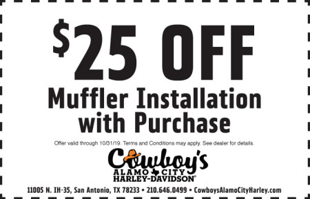 October Service Coupon - $25 off Muffler Installation with Purchase
