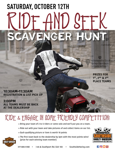 RIDE and SEEK Scavenger Hunt