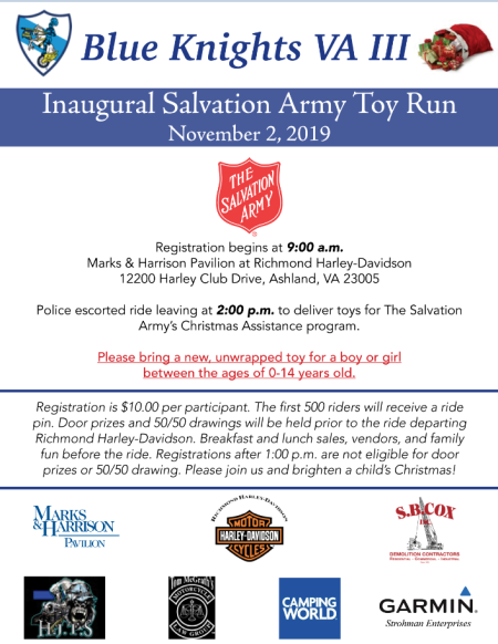 Blue Knight's Salvation Army Toy Run