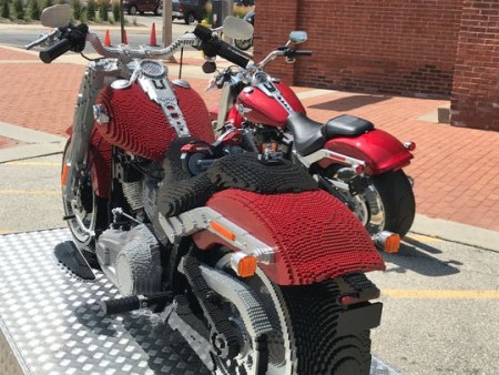A partnership between Lego and Harley includes life-size Lego Harleys and an event for kids Nov. 2-3