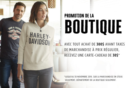 Promotion de la boutique - Novembre 2019