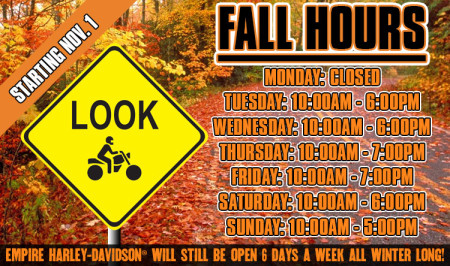Fall Hours Have Begun