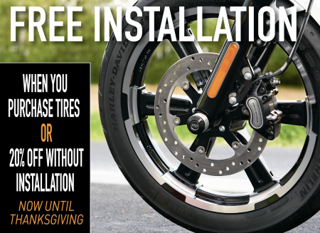 Free Installation or 20% off tires!