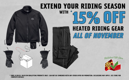 November Heated Riding Gear Promo