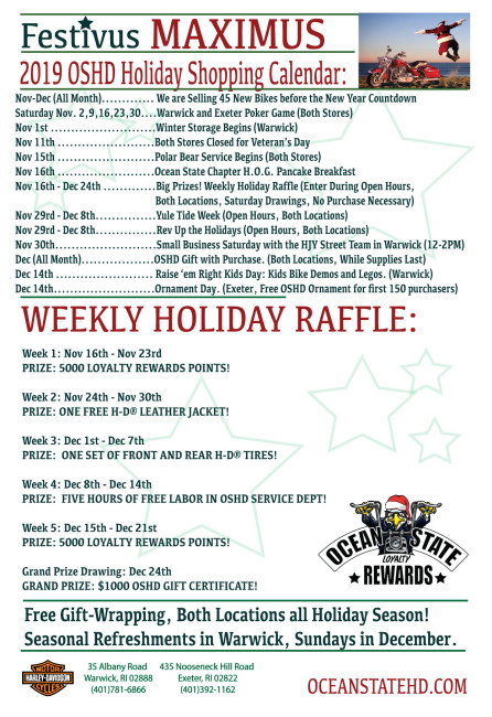 Festivus Maximus: OSHD Holiday Shopping Calendar