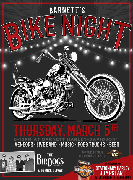 Barnett's BIKE NIGHT • Thursday March 5th