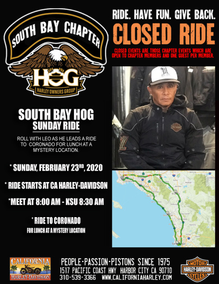 South Bay HOG - Sunday ride with Leo