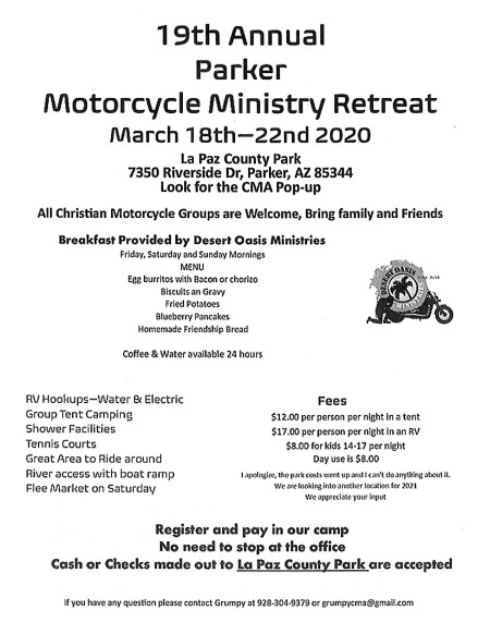 19th Annual Parker Motorcycle Ministry Retreat