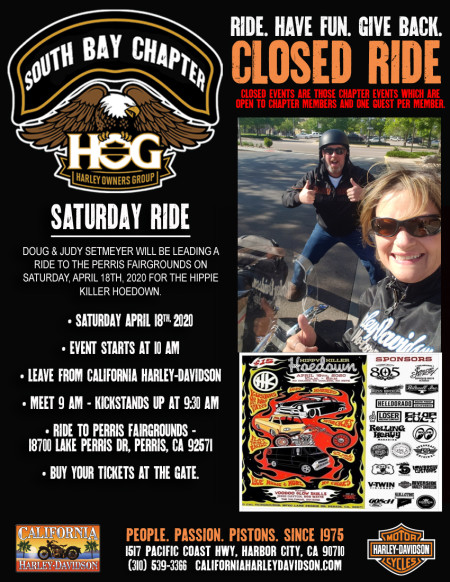 South Bay HOG - Saturday ride with the Setmeyers 4/18
