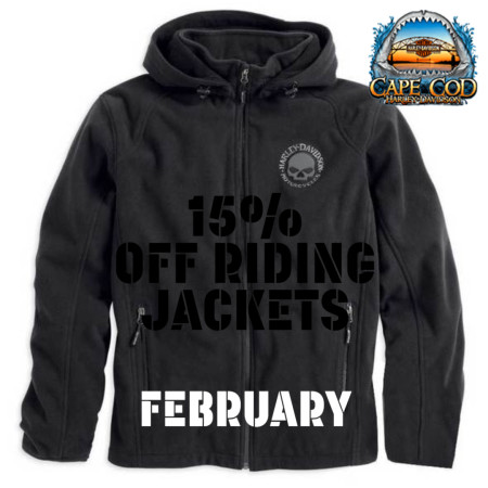 February - take 15% off Riding Jackets at Cape Cod Harley-Davidson