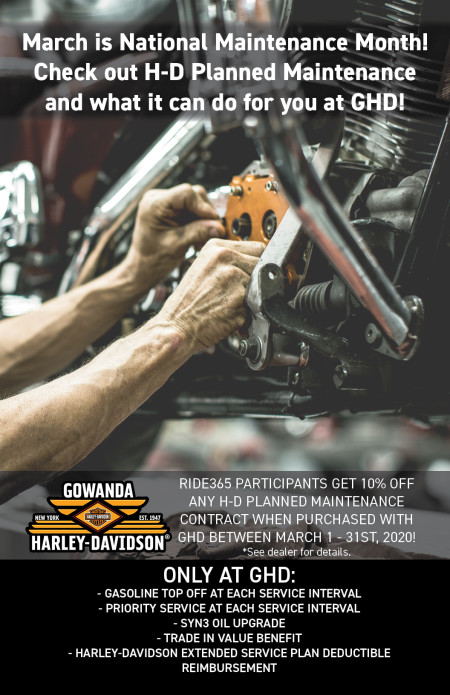 10% OFF H-D PLANNED MAINTENANCE
