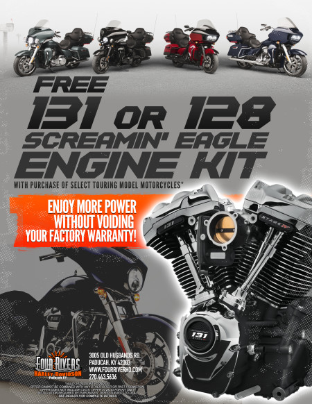 FREE 131 or 128 Screamin' Eagle Motor Kit with purchase of select 2020 touring models