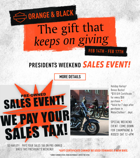 Orange & Black President's Weekend Sale
