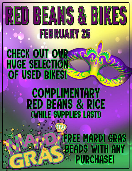 Red Beans & Bikes - Mardi Gras Day!