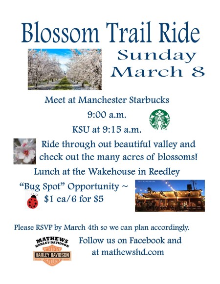 LADIES OF HARLEY BLOSSOM TRAIL RIDE
