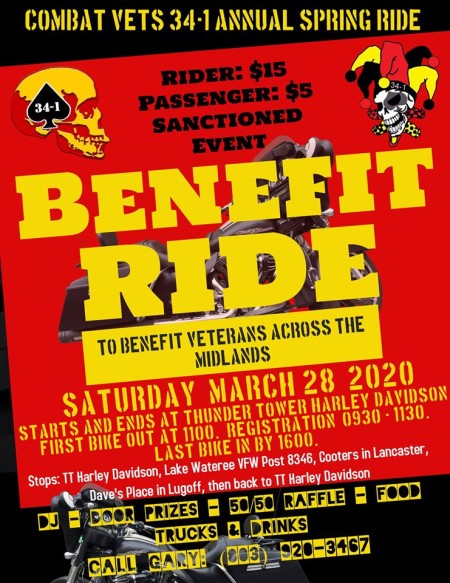 ***Postponed Till Further Notice***CVMA Benefit Ride