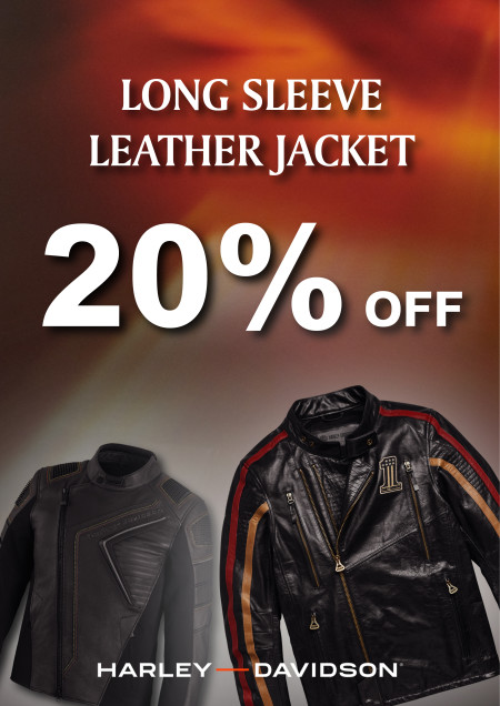LONG SLEEVE LEATHER JACKET 20% OFF