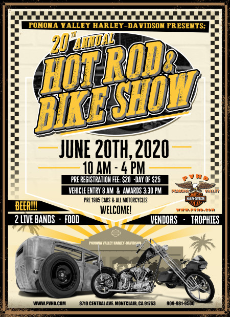 20th ANNUAL HOT ROD AND BIKE SHOW 6/20/2020!!!