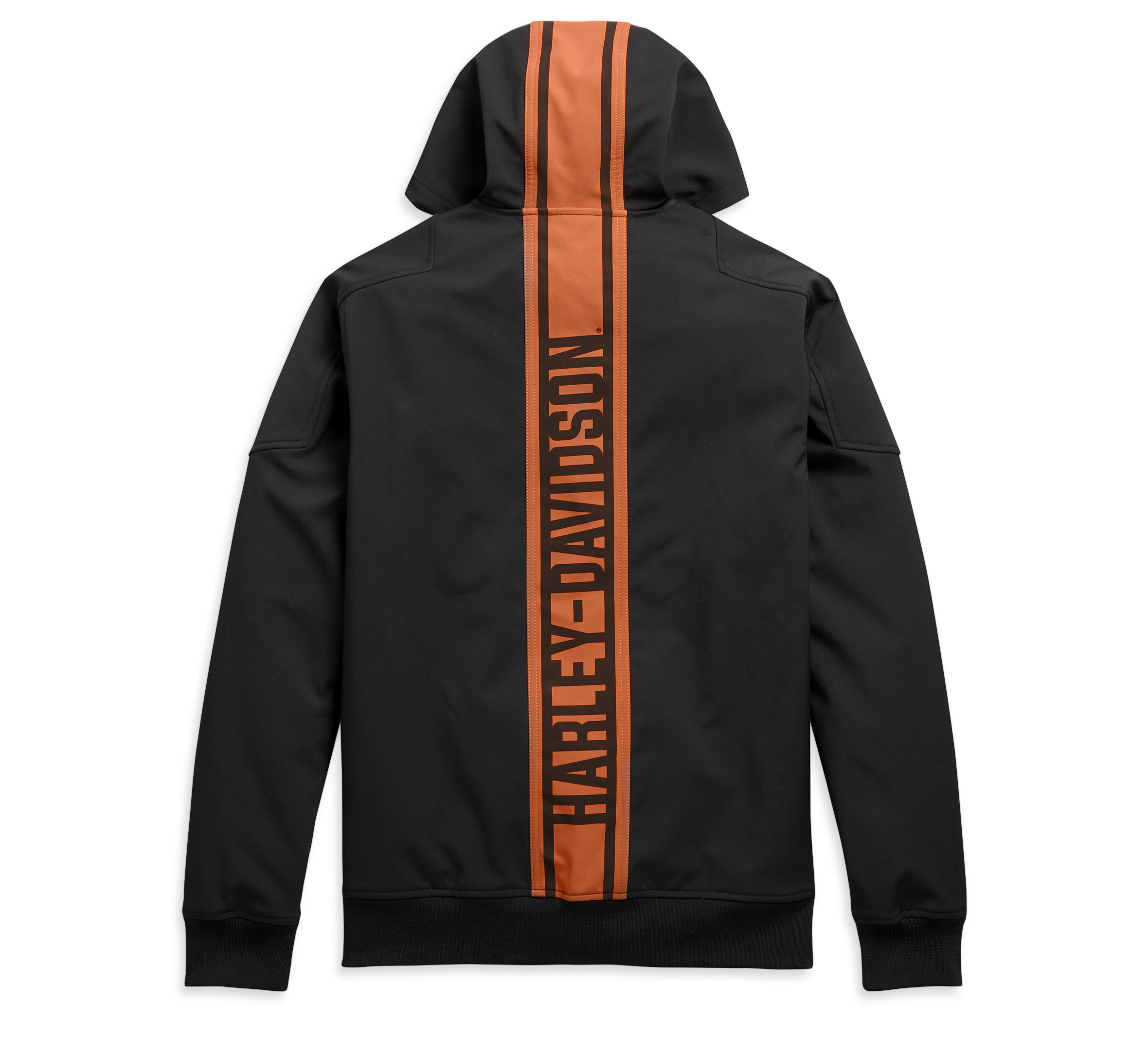 Black Vertical Stripe Hooded Stretch Jacket