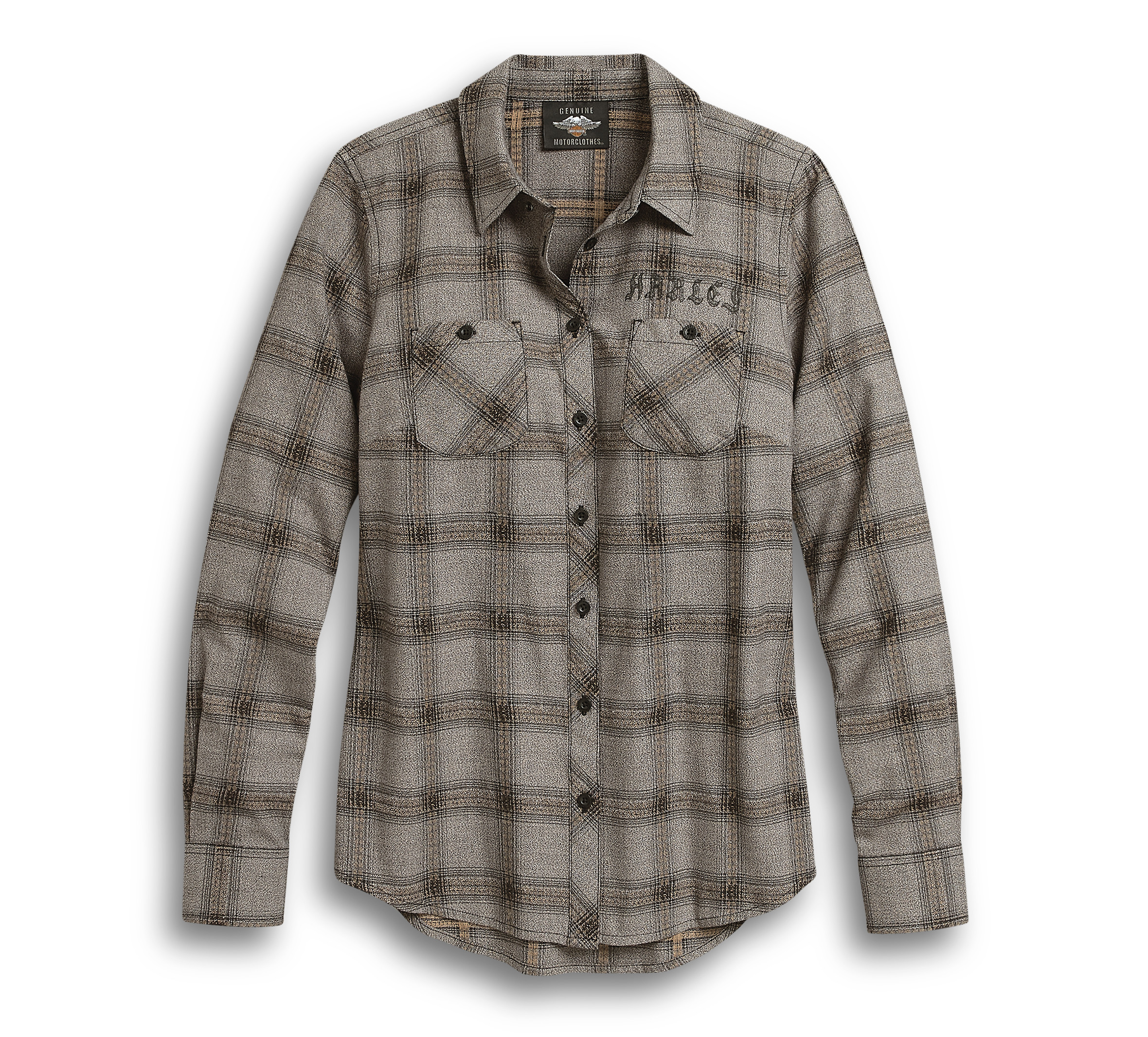 Women's Stripe Genuine Winged Logo Plaid Shirt
