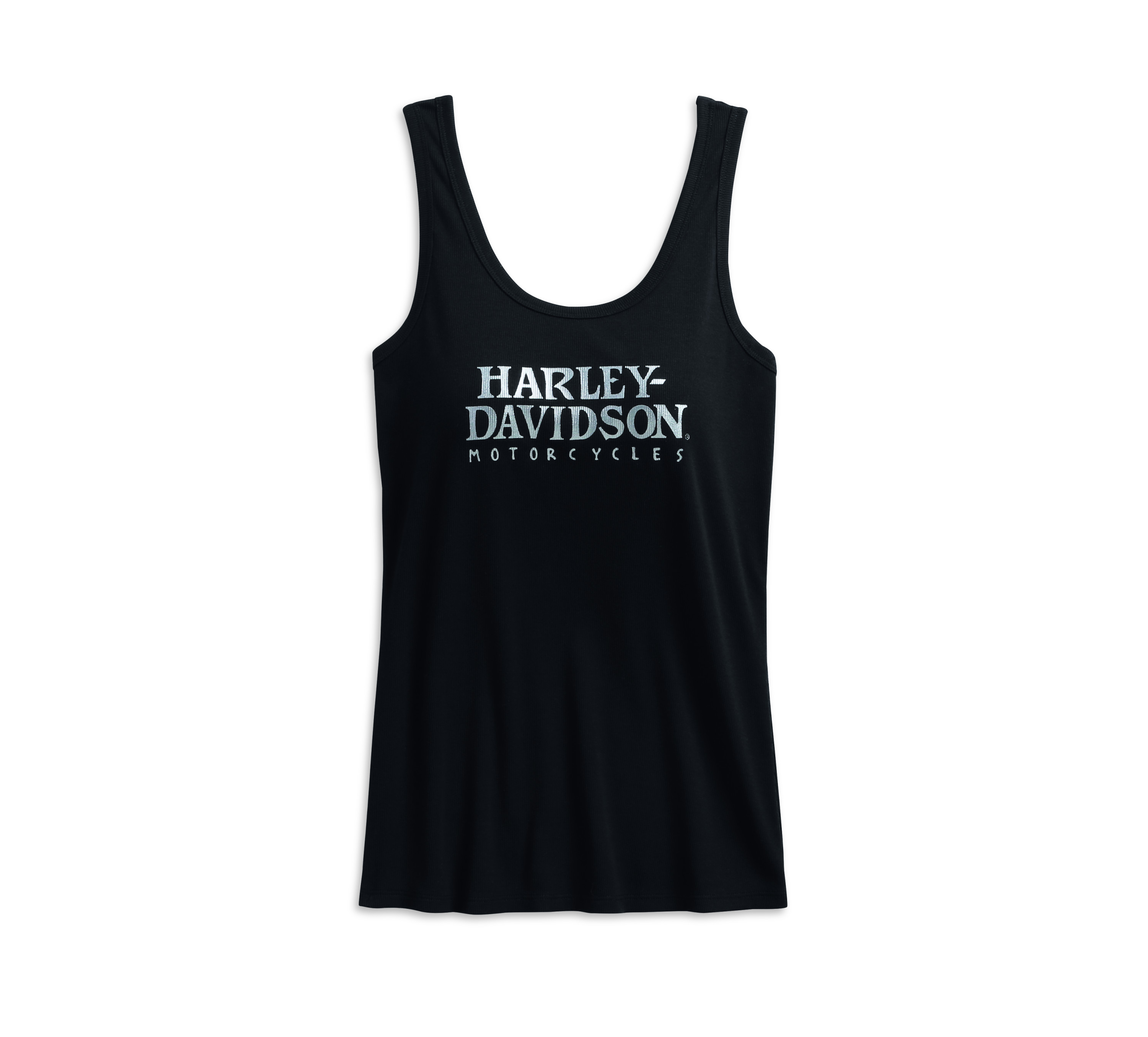 Womens Black Foil Print Skull Tank