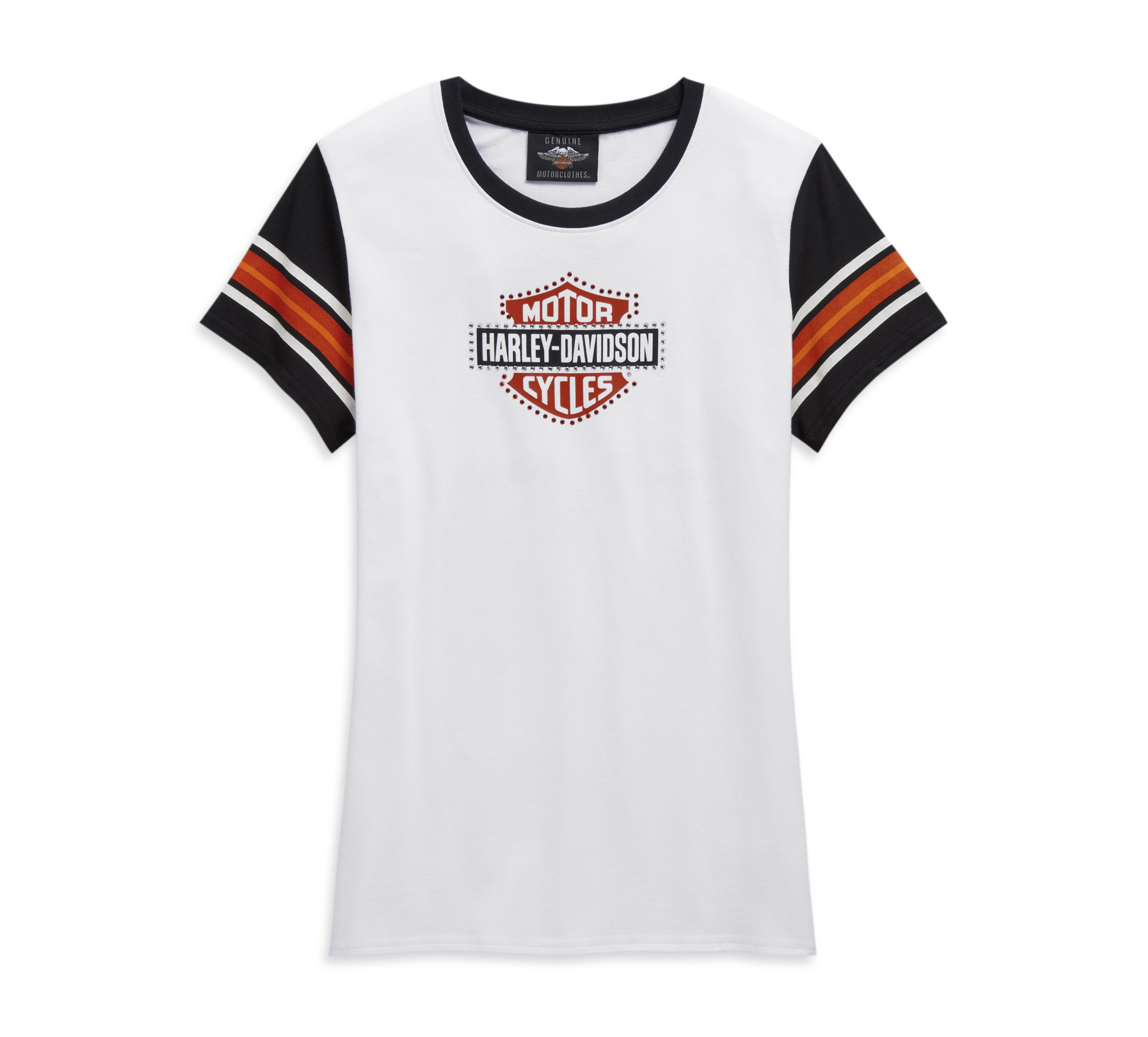 Bright White Embellished Logo Tee