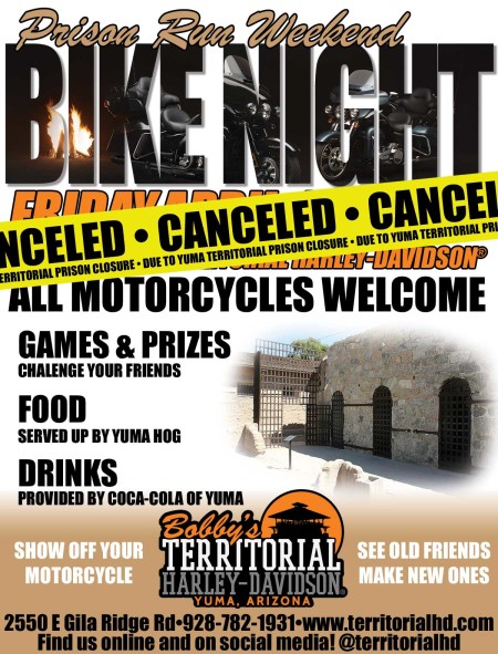 • CANCELED • Prison Run Weekend Bike Night