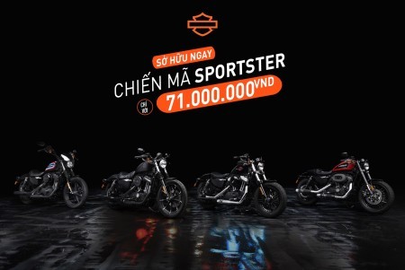 Sở hữu ngay chiến mã Sportster với chỉ từ 71 triệu đồng - nhận ngay ưu đãi 15 triệu đồng