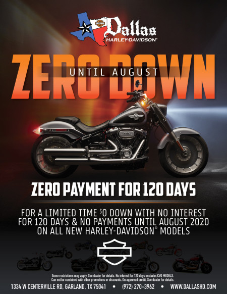 ZERO DOWN AND ZERO PAYMENT FOR 120 DAYS