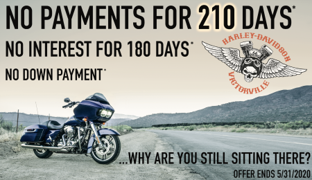 NO PAYMENTS for 210 Days on H-D Motorcycles!