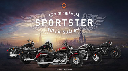 Ưu đãi TRẢ GÓP 0% dành cho dòng xe Sportster - Tặng thêm voucher 5 triệu đồng!
