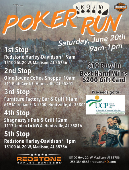 Dealer Poker Run June 20th 9am-1pm