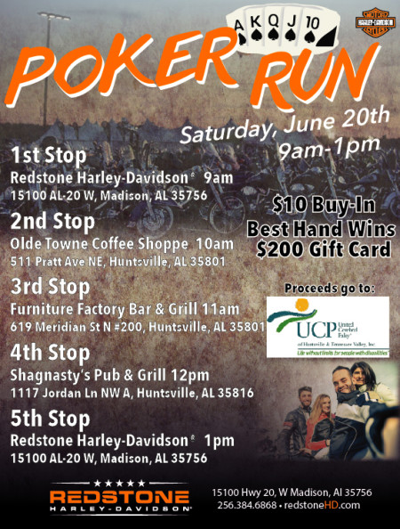 Dealer Poker Run June 20th 9am-1pm