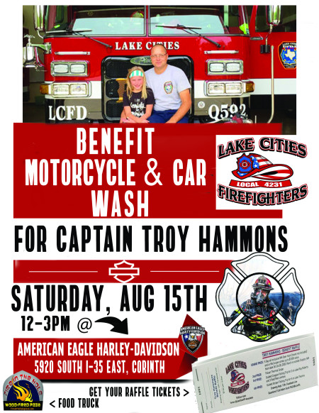 Lake Cities Firefighters Benefit Motorcycle & Car Wash for Captain Hammons
