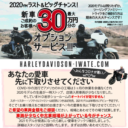 ラストチャンス&『あなたの愛車、先に下取りさせてください』