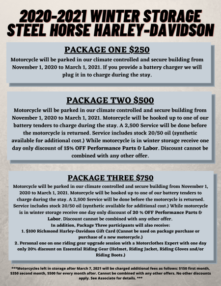 2019-2020 Winter Storage Package