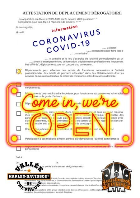 Infos confinement
