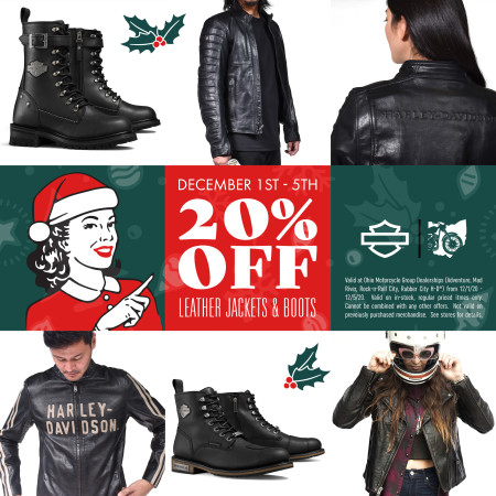 20% off Leather Jackets & Boots
