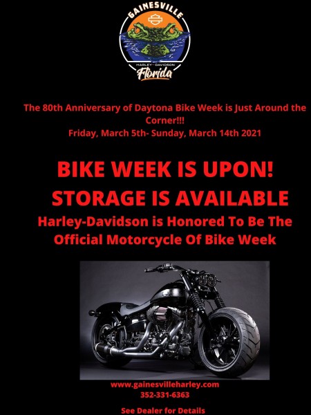 Bike Week 2021 Trailer Storage is Available Share the Word!