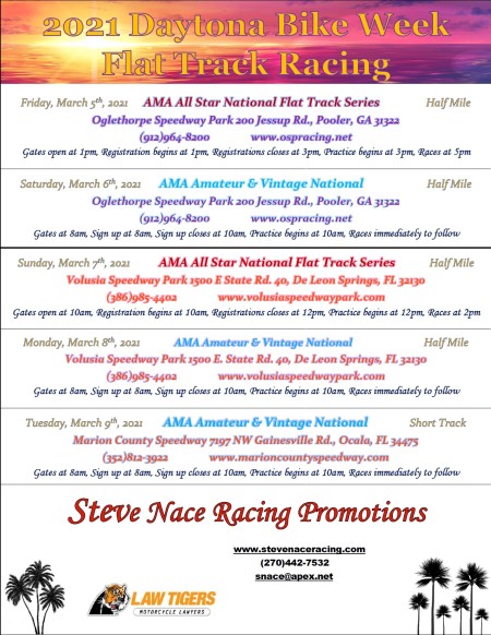 2021 Daytona Bike Week Flat Track Racing