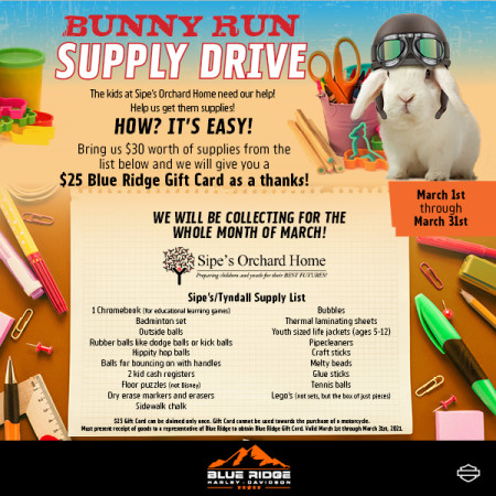 Bunny Run Supply Drive