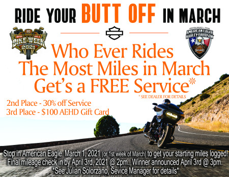 Ride your BUTT off in March!!